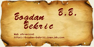 Bogdan Bekrić vizit kartica
